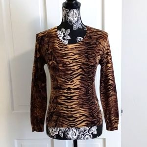 🐅Vertigo Paris🐅 - Brown/ Black Animal Print Sweater